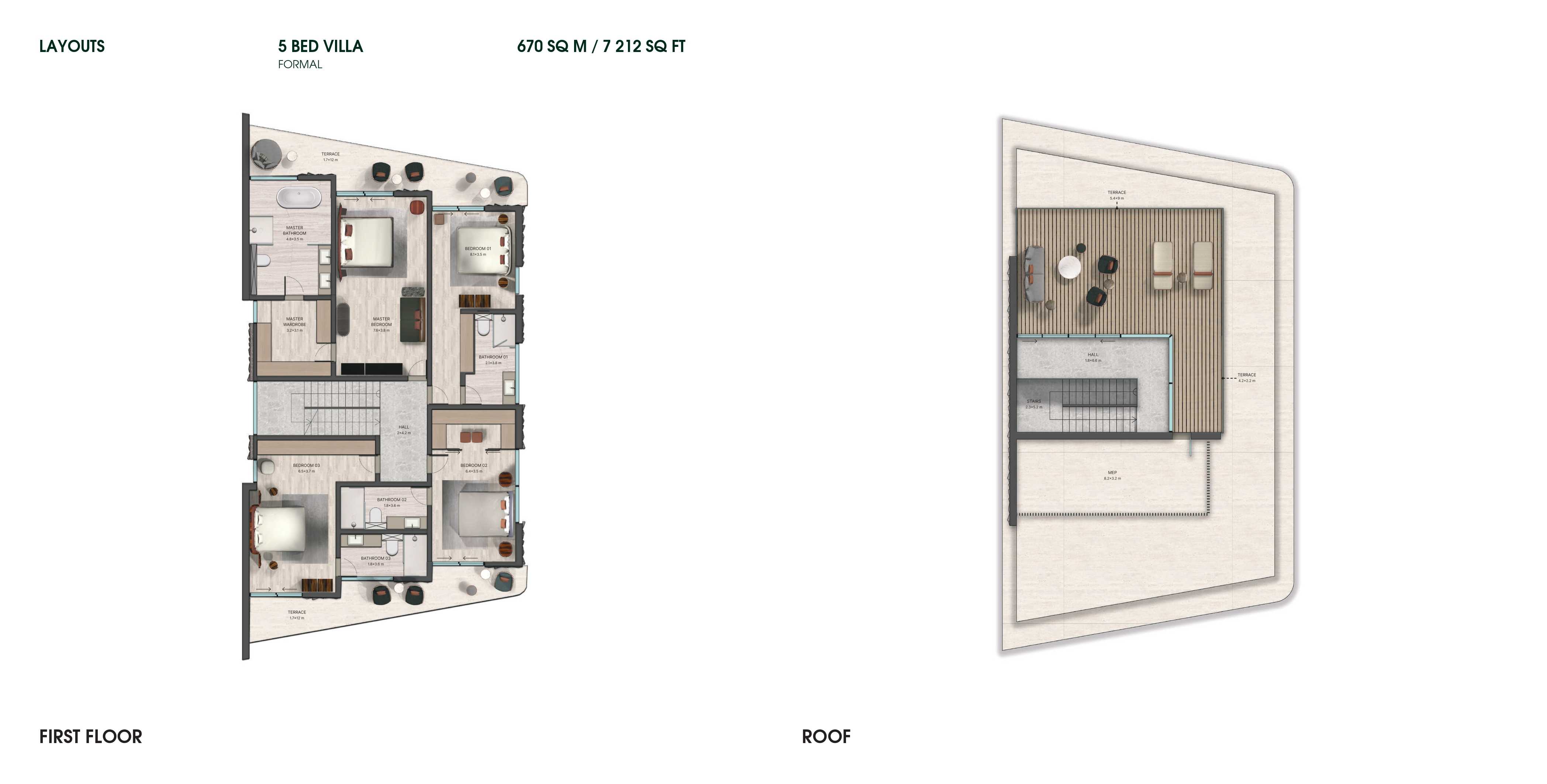 5BHK Villa Formal-First Floor - Roof